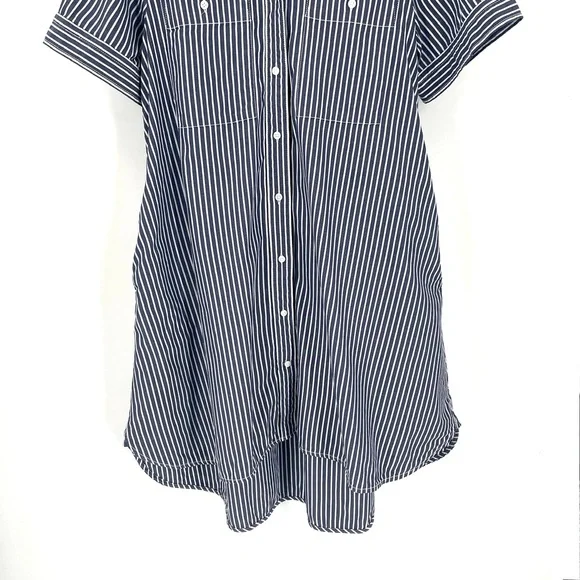 EVERLANE The Daytripper Striped Button Down Oversized Short Sleeve Shirt Dress - Picture 7 of 11